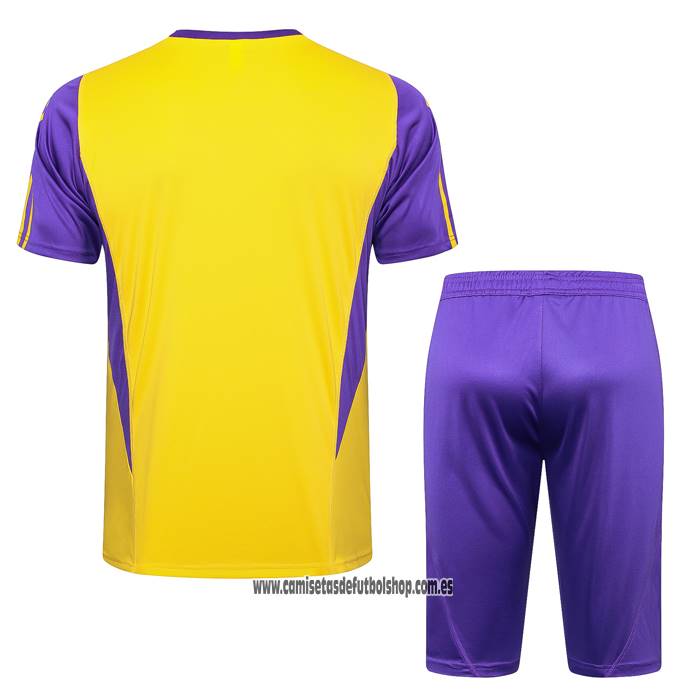 Chandal del Real Madrid 24-25 Manga Corta Amarillo - Pantalon Corto